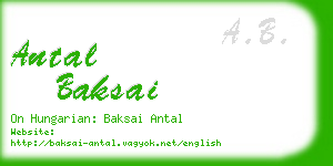 antal baksai business card